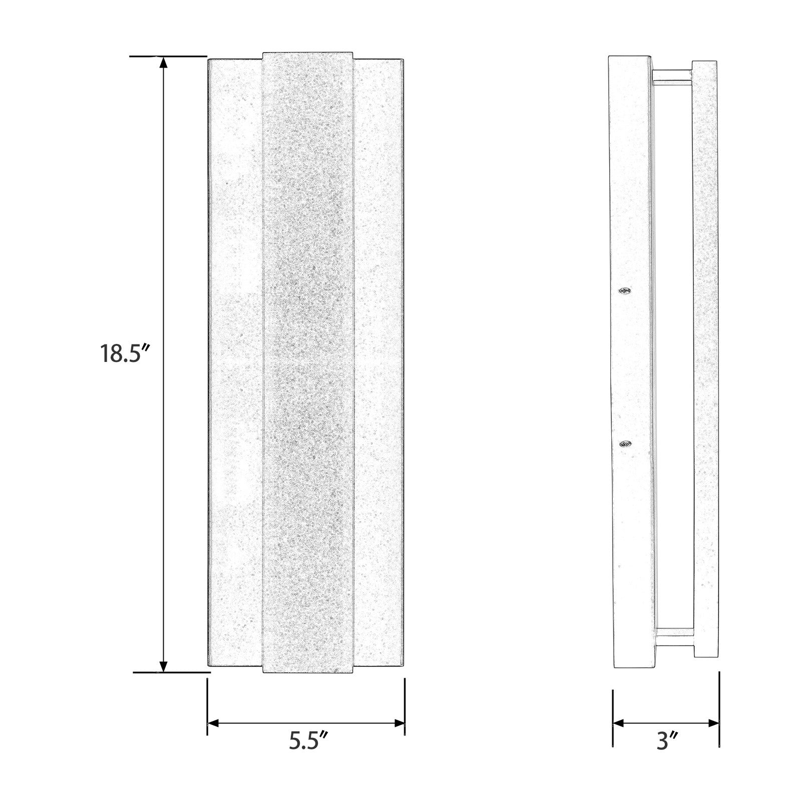 Bakator outdoor wall light 18 inch dimensions