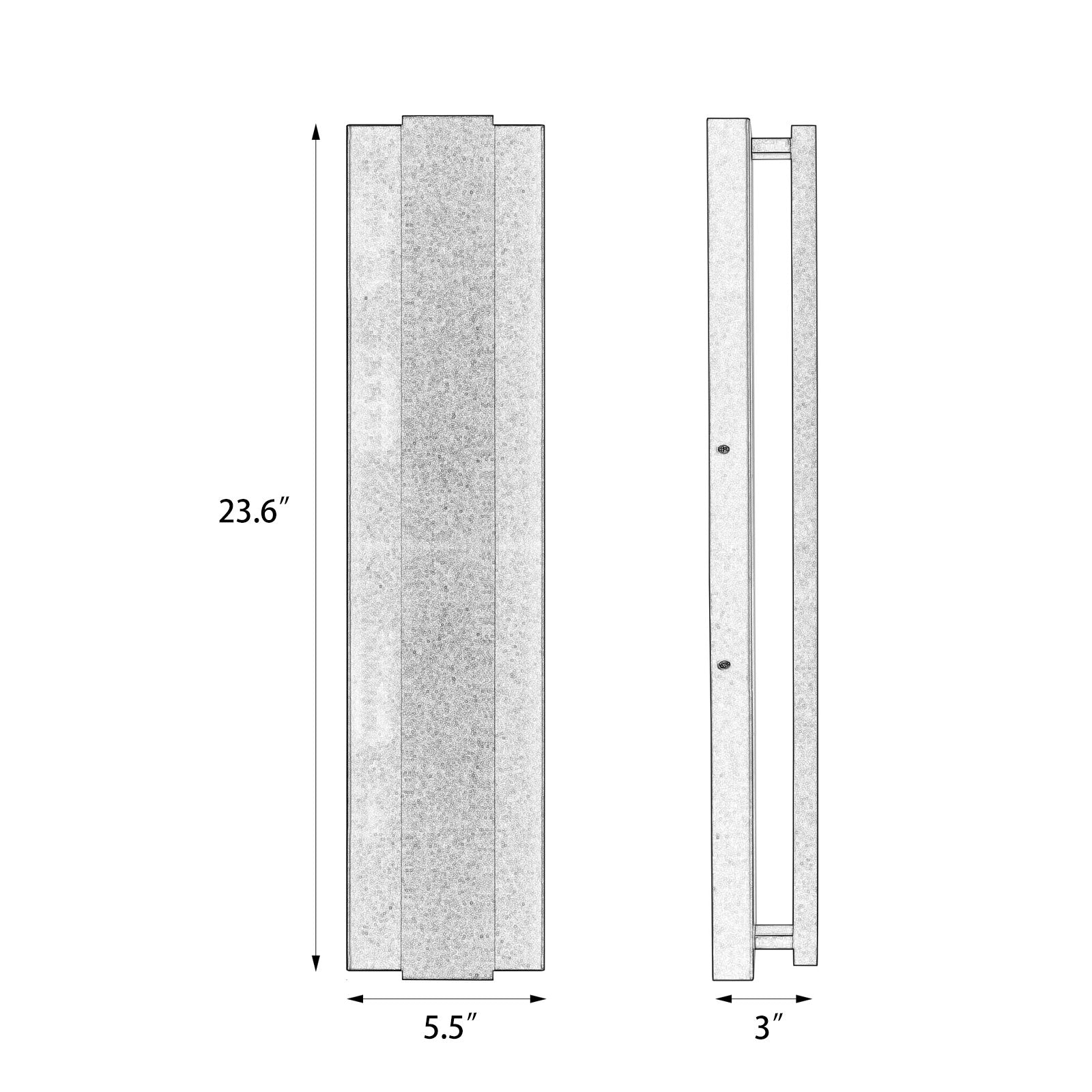 Bakator outdoor wall light 23 inch dimensions