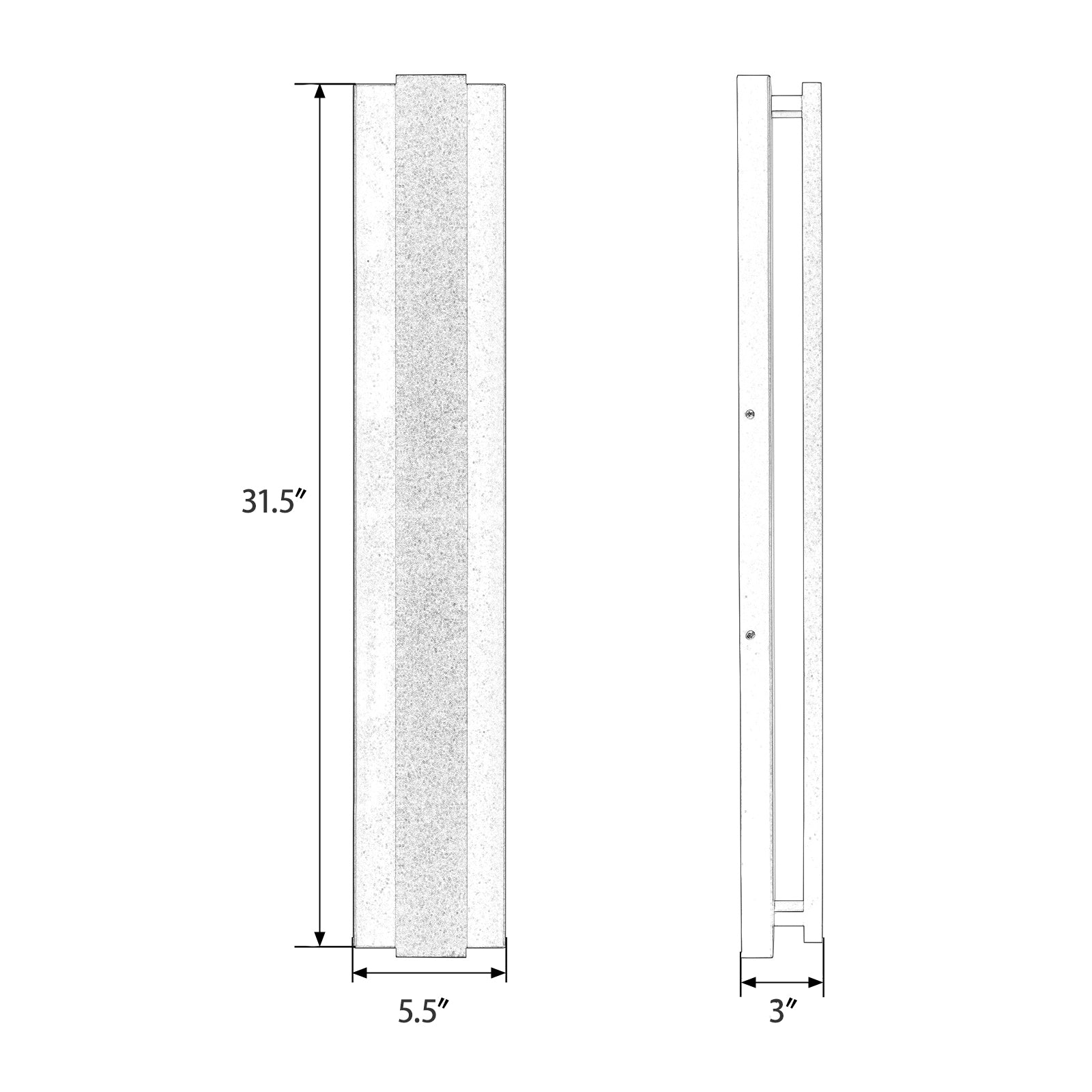 Bakator outdoor wall light 31 inch dimensions