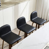 Barocca bar stool, Black Rebo Leather/Counter Height