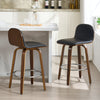 Barocca bar stool, Black Rebo Leather/Counter Height