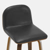 Barocca bar stool, Black Rebo Leather/Counter Height