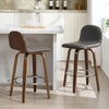 Barocca bar stool, Gray Rebo Leather/Counter Height
