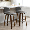 Barocca bar stool, Gray Rebo Leather/Counter Height