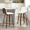 Barocca bar stool, White Rebo Leather/Counter Height