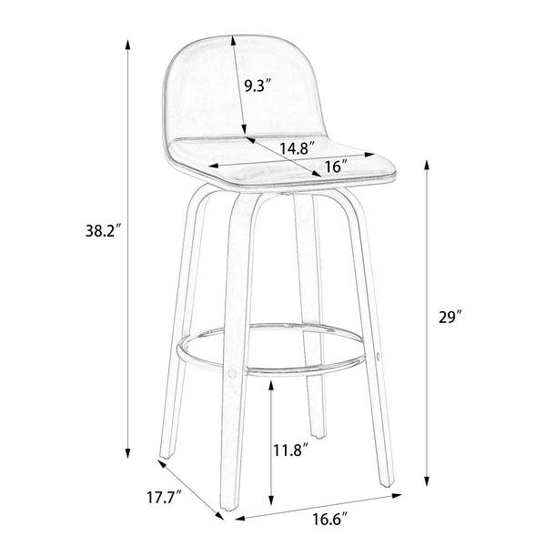 Barocca II bar stool bar height dimensions
