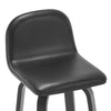 Barocca II bar stool, Black Rebo Leather/Counter Height