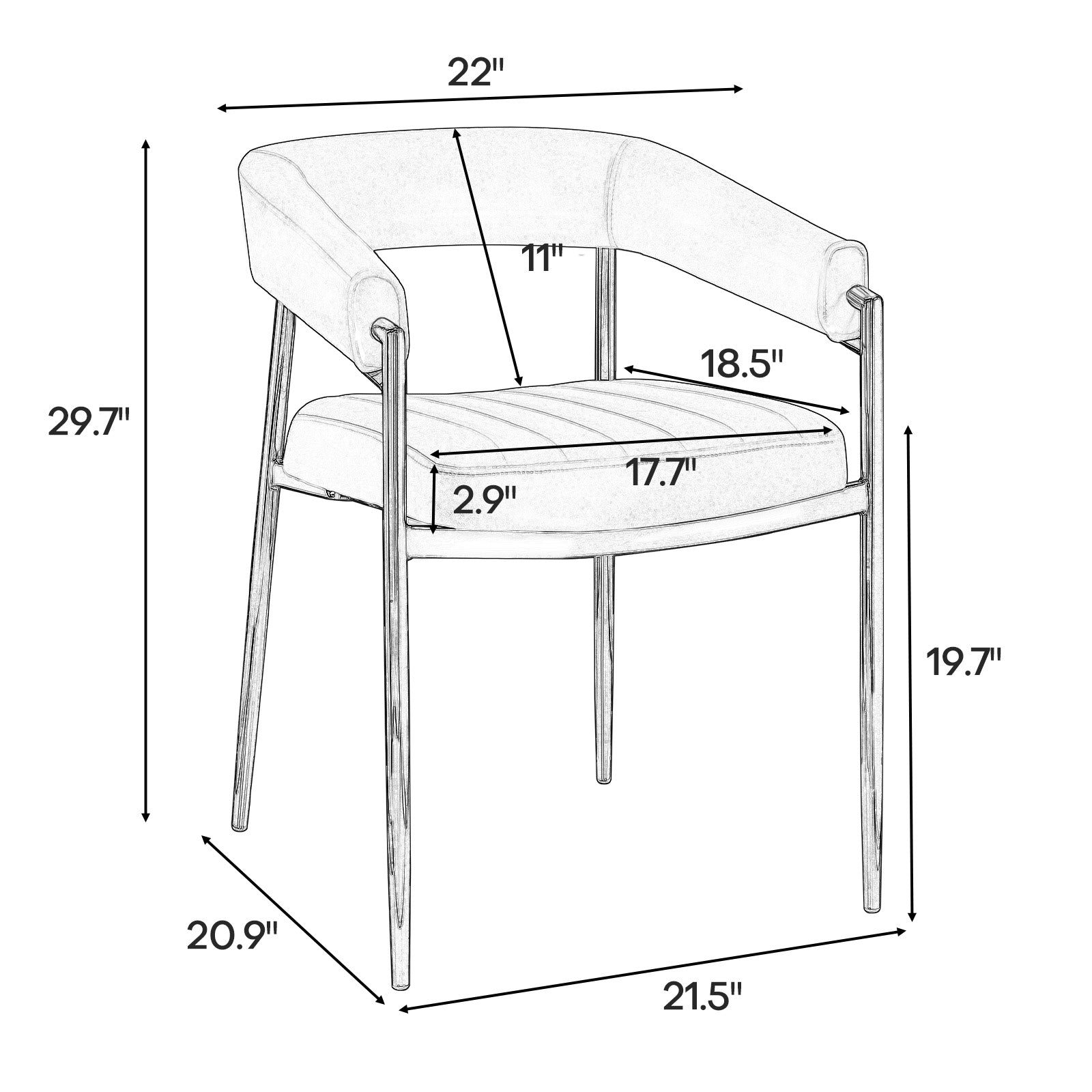 Bitter dining chair dimensions