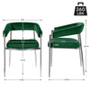 Bitter dining chair with armrests, Green, 19 3/4"