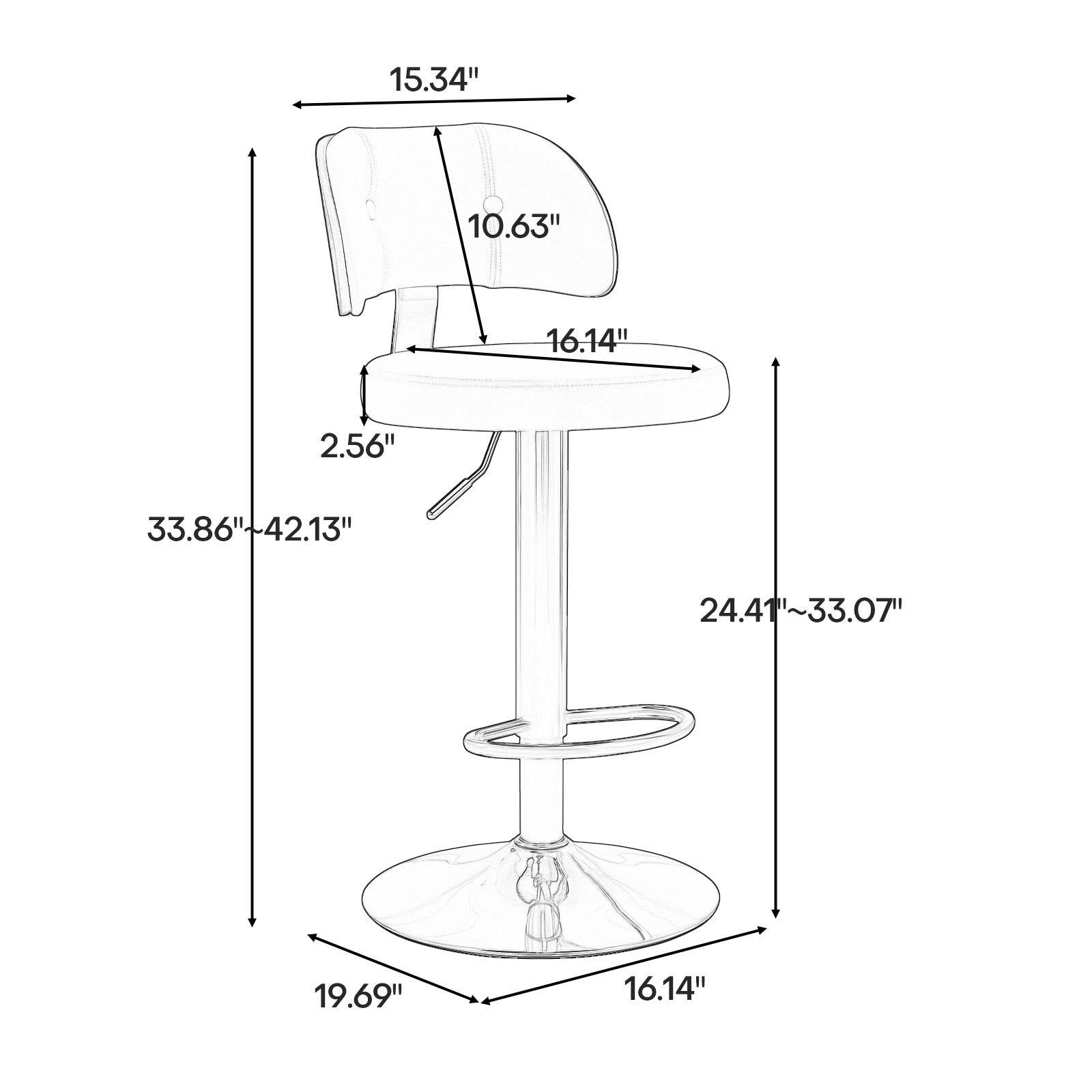 Branco bar stool dimensions