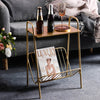 Broad magazine rack, Golden, 23 5/8"