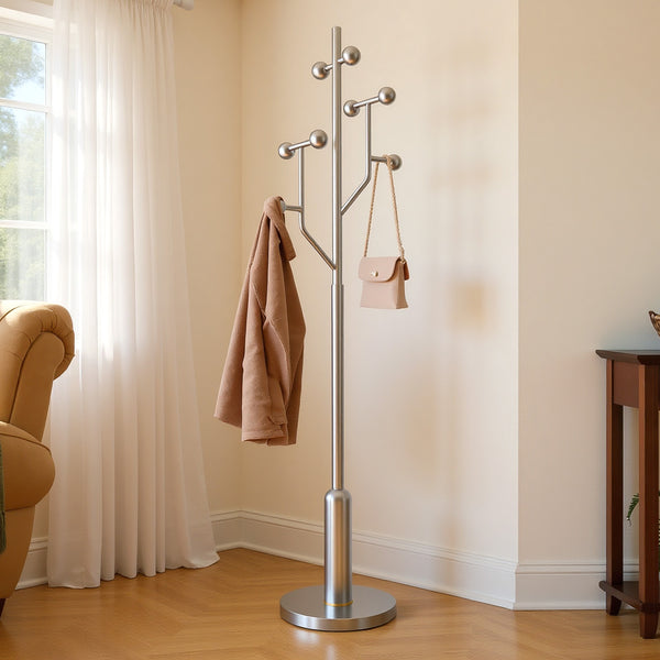 Cactus II Coat Rack in Silver Polished Finish
