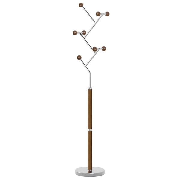 Cactus III Coat Rack in Brown Rubberwood