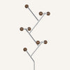 Cactus III Coat Rack in Brown Rubberwood