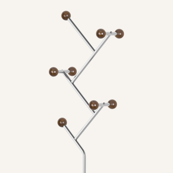 Cactus III Coat Rack in Brown Rubberwood