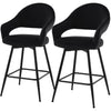 Caladoc bar stool with backrest, Black, 25"