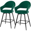 Caladoc bar stool with backrest, Green, 25"