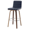 Calitor bar stool with backrest, Blue/Bar Height