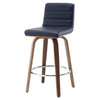 Calitor bar stool with backrest, Blue/Counter Height