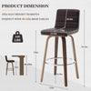 Calitor bar stool with backrest, Brown/Bar Height