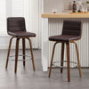 Calitor bar stool with backrest, Brown/Counter Height