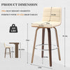 Calitor bar stool with backrest, Ivory white/Bar Height