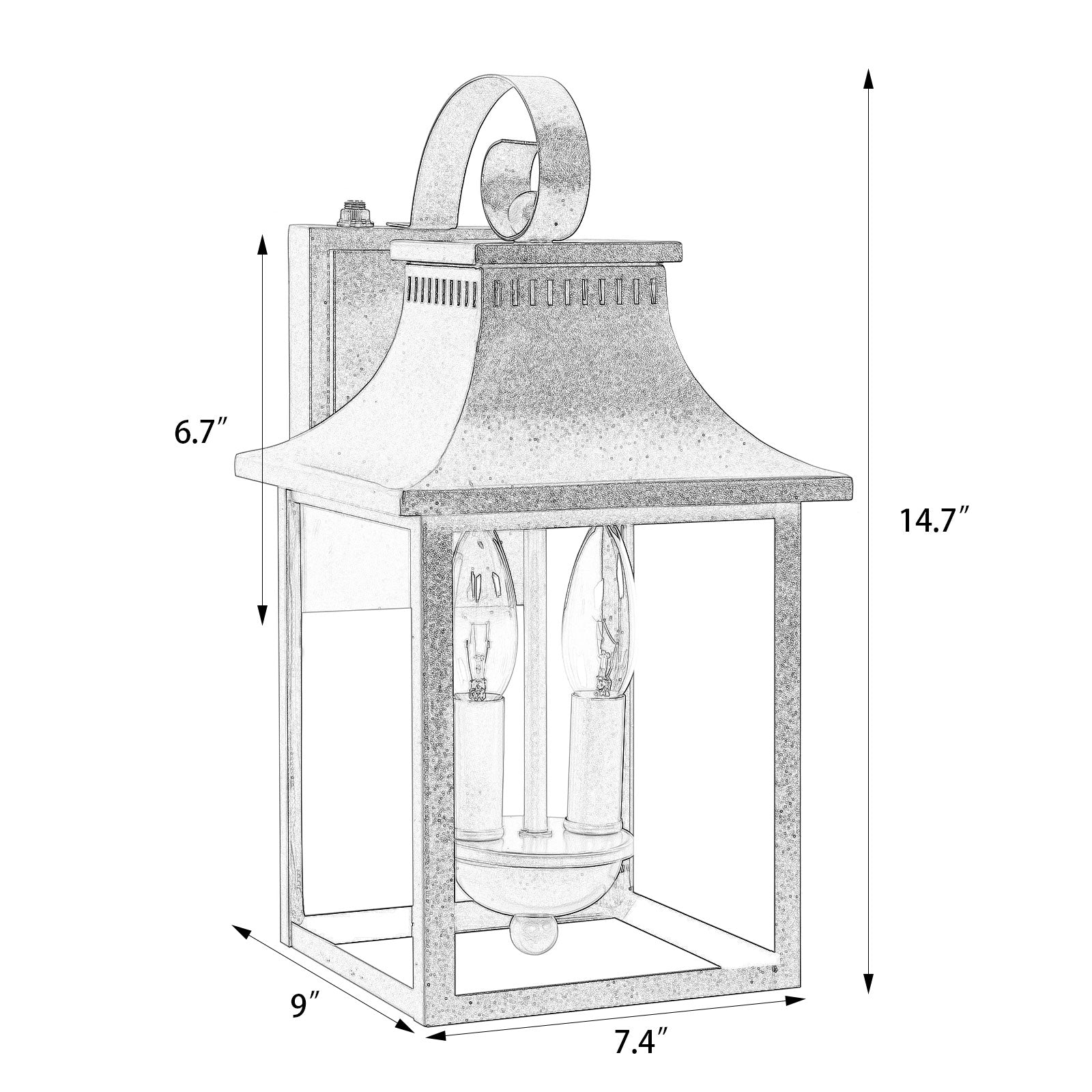 Canino outdoor wall light dimensions