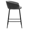 Carmem bar stool with backrest, Gray, 26"