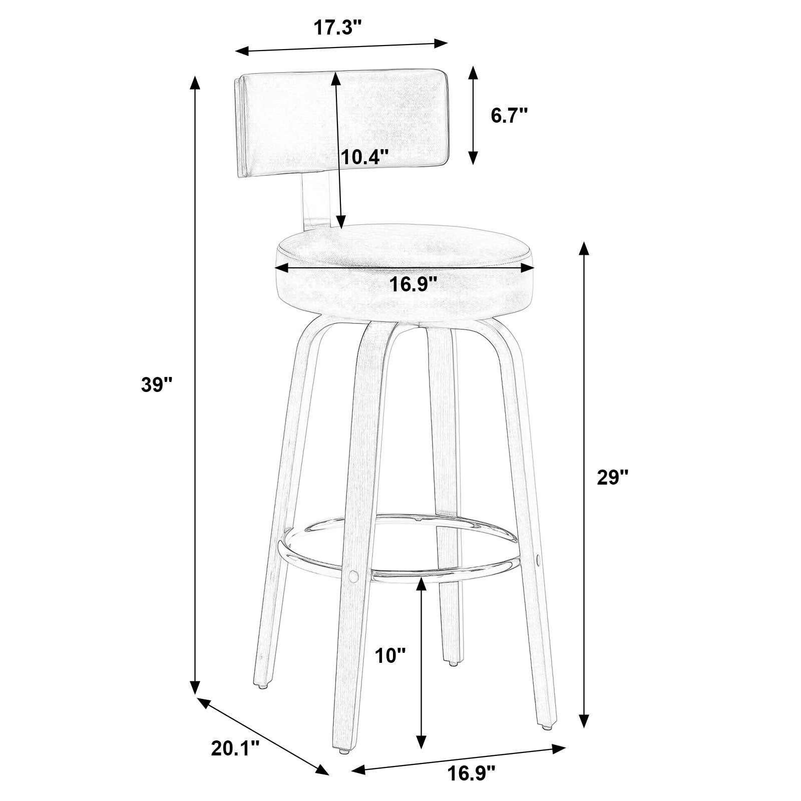 Carol bar stool bar height dimensions