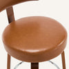 Carol bar stool with backrest, Brown Leather/Bar Height