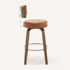 Carol bar stool with backrest, Brown Leather/Bar Height