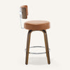 Carol bar stool with backrest, Brown Leather/Counter Height