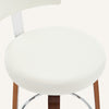 Carol bar stool with backrest, White Leather/Bar Height