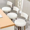 Carol bar stool with backrest, White Leather/Bar Height