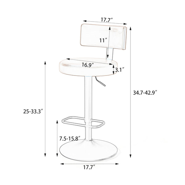 Carol III Bar Stool Dimensions