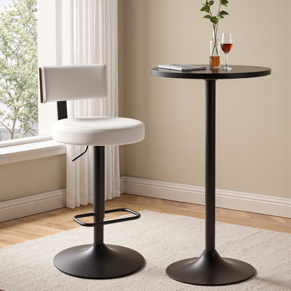 Carol III Bar Stool in White Hron Leather