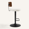 Carol III Bar Stool in White Hron Leather