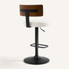 Carol III Bar Stool in White Hron Leather