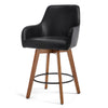 Carwani Counter Stool in Black Dely Leather