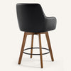 Carwani Counter Stool in Black Dely Leather