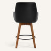 Carwani Counter Stool in Black Dely Leather