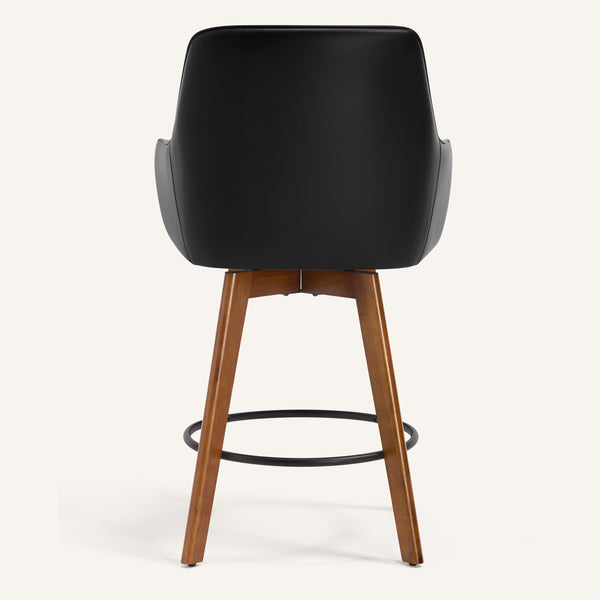 Carwani Counter Stool in Black Dely Leather