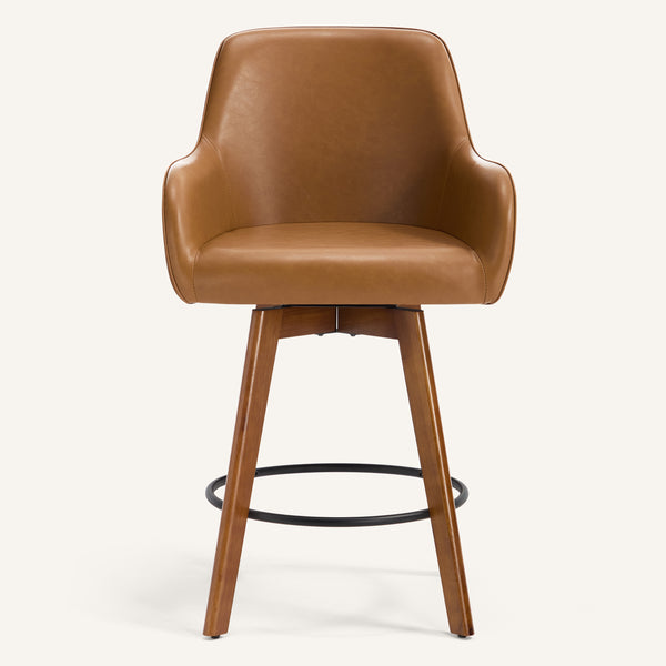Carwani Counter Stool in Brown Dely Leather