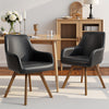 Carwani Dining Chair in Black Dely Leather