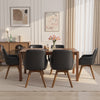 Carwani Dining Chair in Black Dely Leather