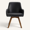 Carwani Dining Chair in Black Dely Leather