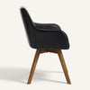 Carwani Dining Chair in Black Dely Leather