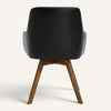 Carwani Dining Chair in Black Dely Leather