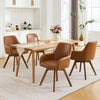 Carwani Dining Chair in Brown Dely Leather