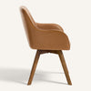 Carwani Dining Chair in Brown Dely Leather